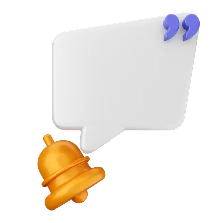 Chat Notification Bell  3D Icon