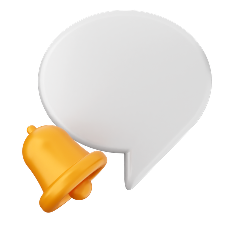 Chat Notification Bell  3D Icon