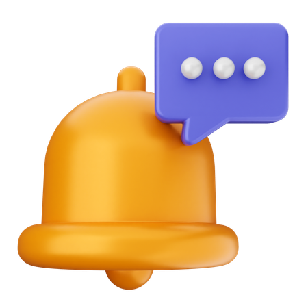 Chat Notification Bell  3D Icon