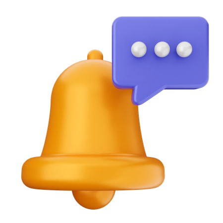 Chat Notification Bell  3D Icon