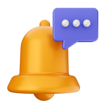 Chat Notification Bell  3D Icon