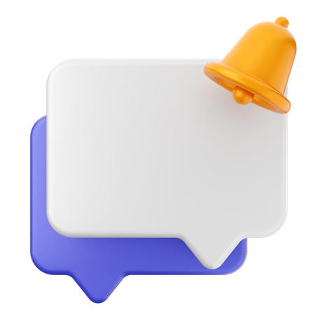 Chat Notification Bell  3D Icon