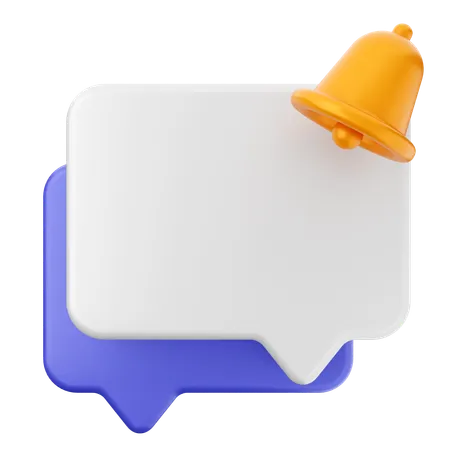 Chat Notification Bell  3D Icon