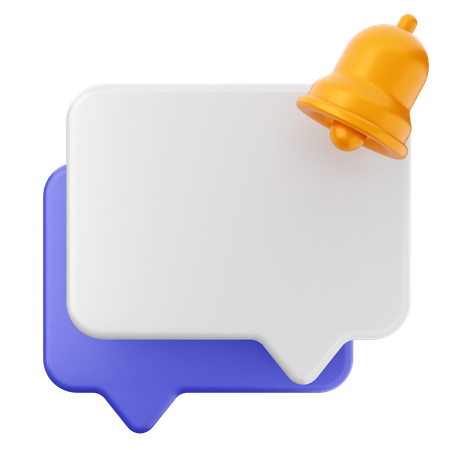 Chat Notification Bell  3D Icon