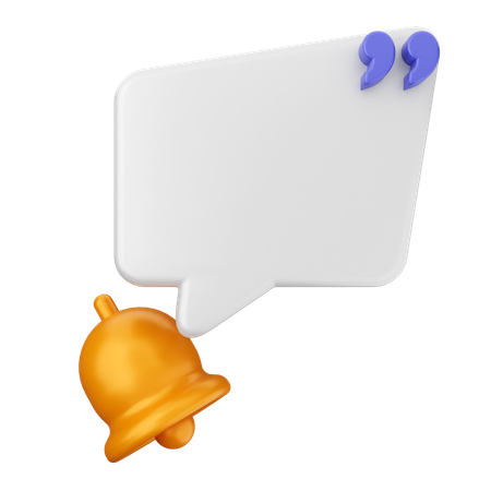 Chat Notification Bell  3D Icon