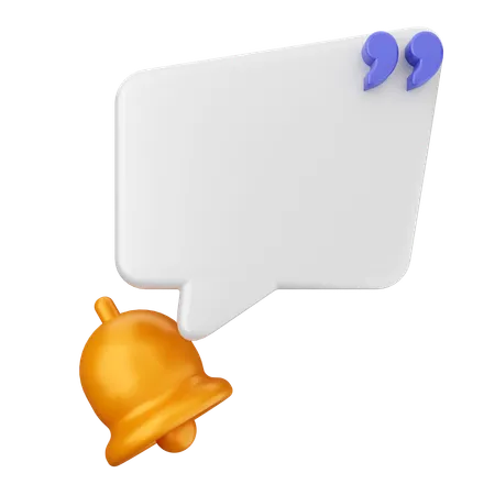 Chat Notification Bell  3D Icon