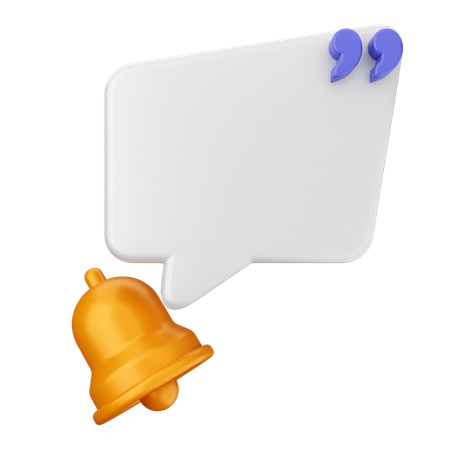 Chat Notification Bell  3D Icon