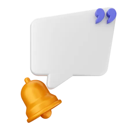 Chat Notification Bell  3D Icon