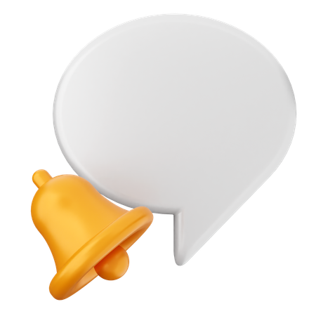 Chat Notification Bell  3D Icon