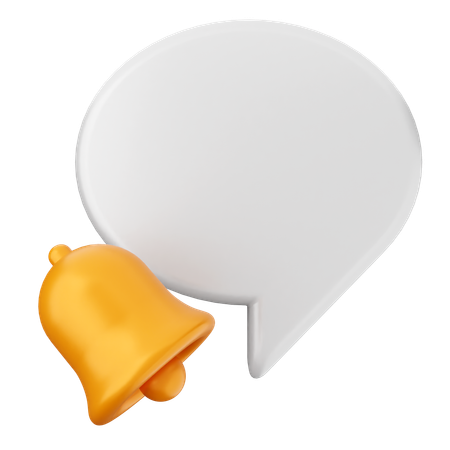 Chat Notification Bell  3D Icon