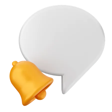 Chat Notification Bell  3D Icon