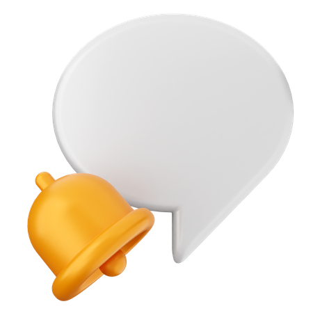 Chat Notification Bell  3D Icon