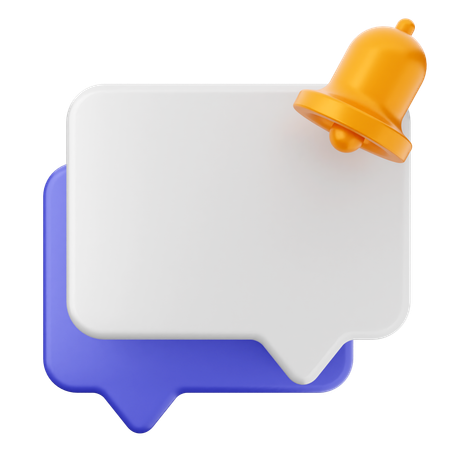 Chat Notification Bell  3D Icon