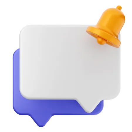 Chat Notification Bell  3D Icon