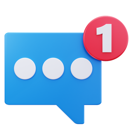 チャット通知  3D Icon