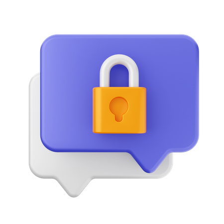 Chat Padlock  3D Icon