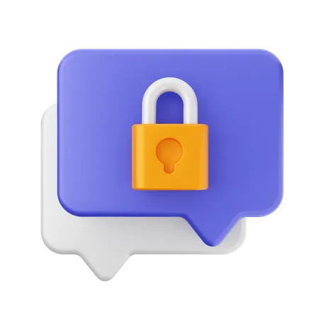 Chat Padlock  3D Icon