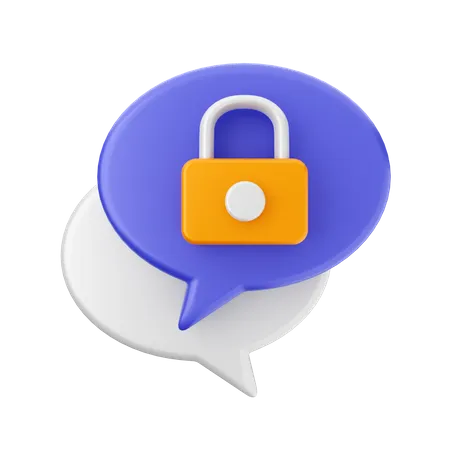 Chat padlock  3D Icon