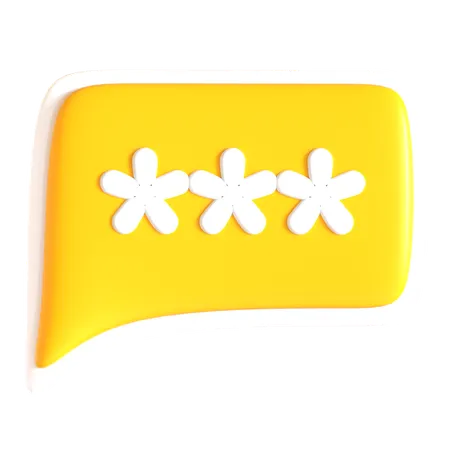 Chat Password  3D Icon
