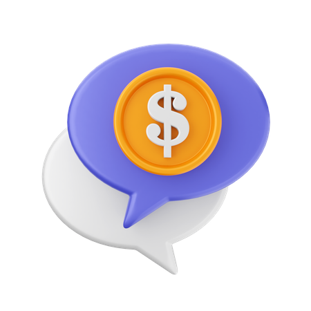 Chat payment  3D Icon