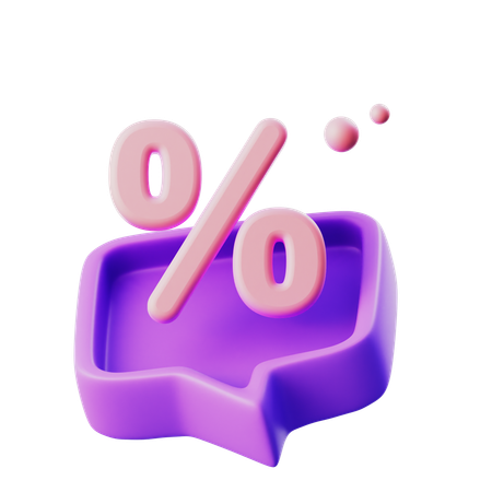 Chat percent  3D Icon