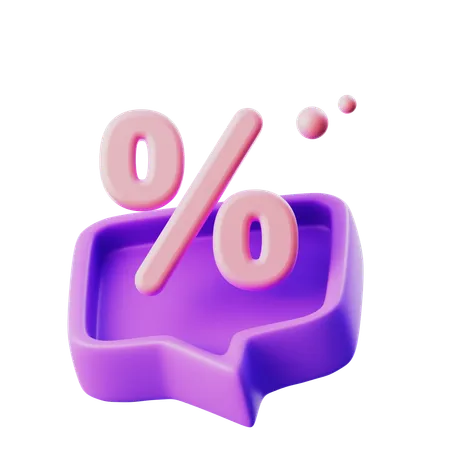 Chat percent  3D Icon