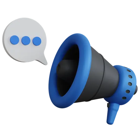 3 D Rendering Megaphone With Chat Icon Isolated 3D Icon