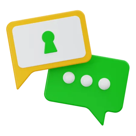 Chat Protection  3D Icon