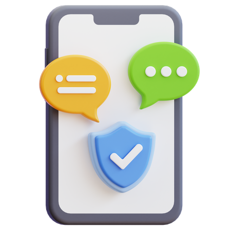 Chat Protection  3D Icon