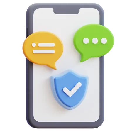 Chat Protection  3D Icon