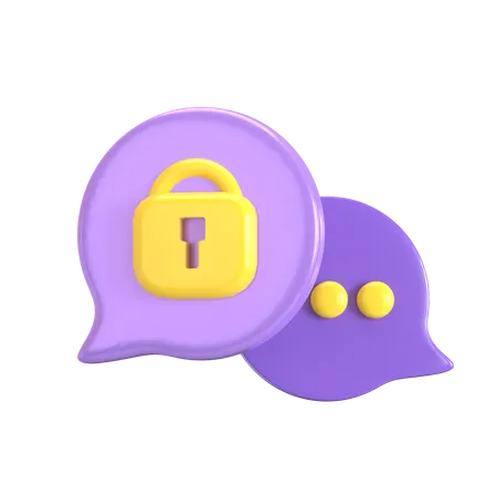 Chat Protection 3 D Illustration Good For Cyber Security Design 3D Icon