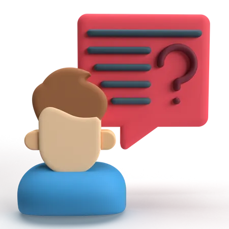 Chat Question Mark  3D Icon