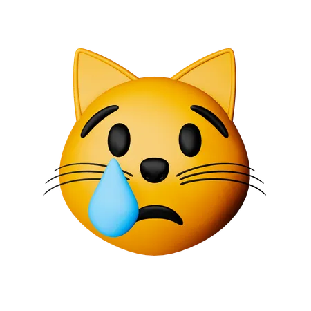 Emoji chat qui pleure  3D Icon