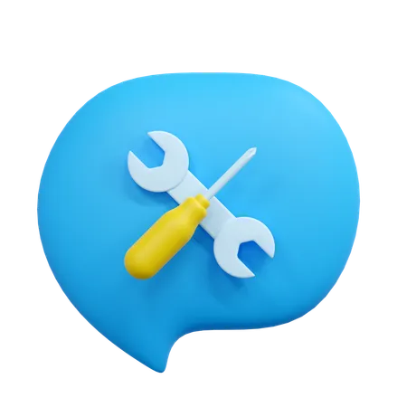 Chat Repair Illustration 3D Icon
