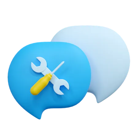 Chat Repair Illustration 3D Icon