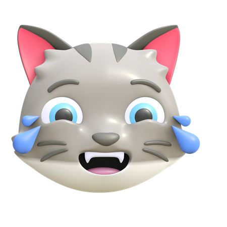 Chat qui rit  3D Emoji