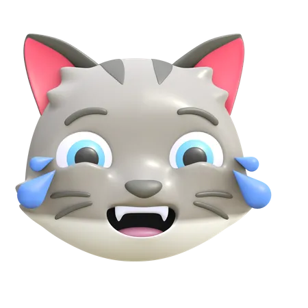 Chat qui rit  3D Emoji