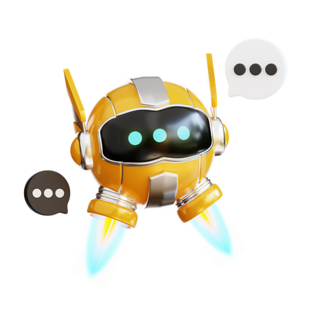 Chat de robots  3D Illustration