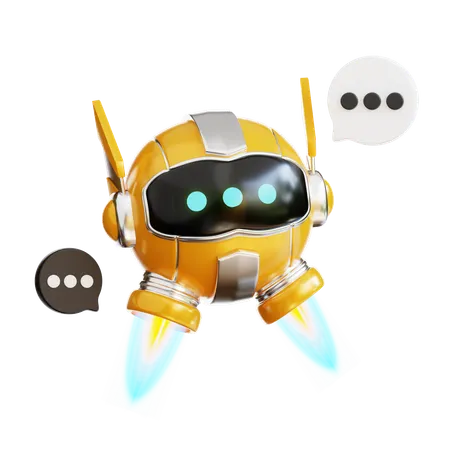 Chat de robots  3D Illustration