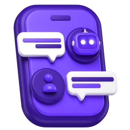 Chat robotique  3D Icon