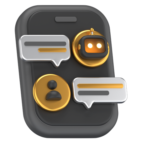 Chat robotique  3D Icon