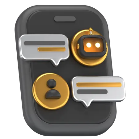 Chat robotique  3D Icon