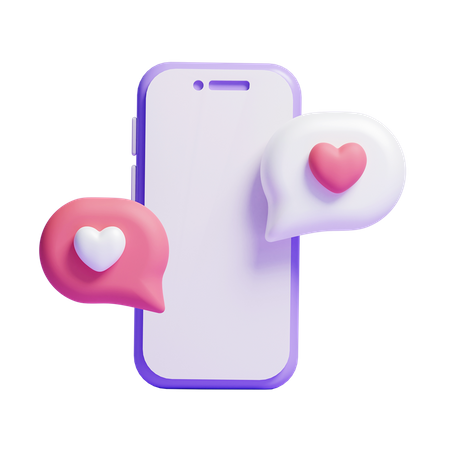 Chat romántico en línea  3D Icon