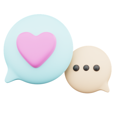 Conversation romantique  3D Icon