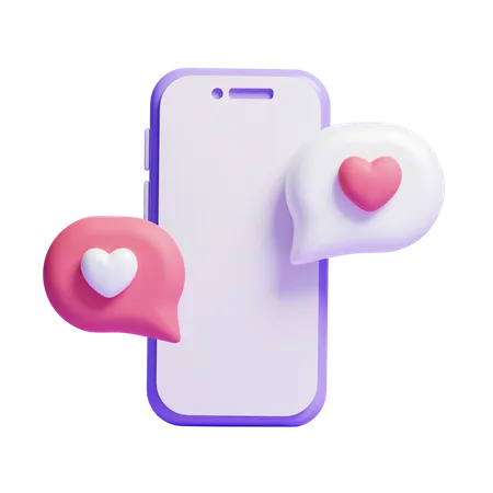 Chat romantique en ligne  3D Icon