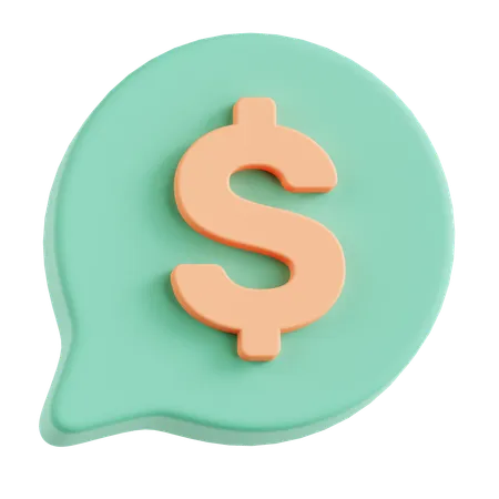 Chat Round Money  3D Icon