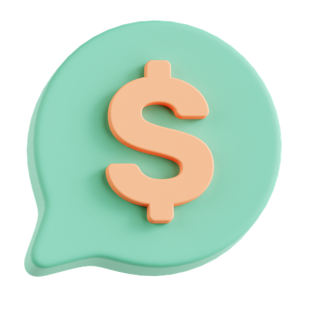 Chat Round Money  3D Icon