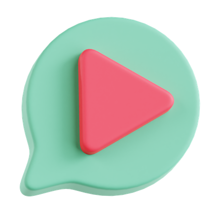 Chat Round Video  3D Icon