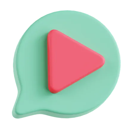 Chat Round Video  3D Icon