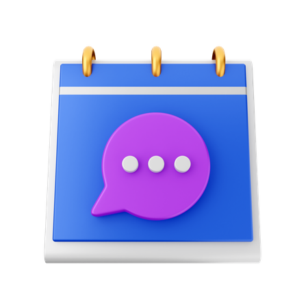 Chat Schedule  3D Icon